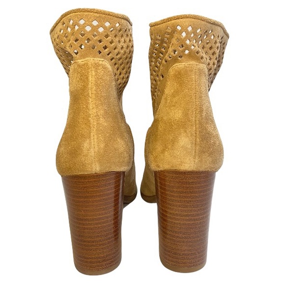 Diane Von Furstenberg Jaen Perforated Almond Toe Bootie in Sand Size 10 NWT - Picture 10 of 12
